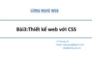Công nghệ web - Bài 3:Thiết kế web với CSS