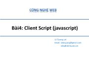 Công nghệ web - Bài 4: Client Script (javascript)