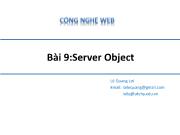 Công nghệ web - Bài 9: Server object
