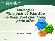 Đảm bảo và kiểm soát chất lượng - Chương 1: Tổng quát về đảm bảo và kiểm soát chất lượng phần mềm