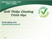 Đảm bảo và kiểm soát chất lượng - Giới thiệu chương trình học