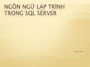 Giáo trình Ngôn ngữ lập trình trong SQL server