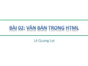 HTML - Bài 02: Văn bản trong HTML