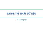 HTML - Bài 04: Thẻ nhập dữ liệu