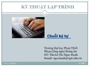 Kĩ thuật lập trình - Chuỗi ký tự