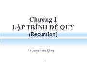 Kĩ thuật lập trình - Chương 1: Lập trình đệ qui