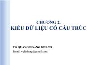 Kĩ thuật lập trình - Chương 2: Kiểu dữ liệu có cấu trúc