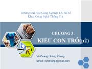 Kĩ thuật lập trình - Chương 3: Kiểu con trỏ (phần 2)