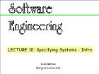 Kĩ thuật lập trình - Lecture 10: Specifying systems - Intro