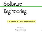 Kĩ thuật lập trình - Lecture 14: Software metrics