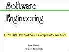 Kĩ thuật lập trình - Lecture 15: Software complexity metrics