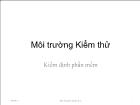 Kiểm định phần mềm - Môi trường kiểm thử