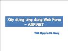 Lập trình asp.net - Xây dựng ứng dụng web form – asp.net