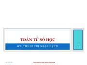 Lập trình hướng đối tượng - Toán tử số học