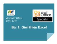 Microsoft Office Excel 2010 - Bài 1: Giới thiệu Excel