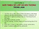 Ngôn ngữ lập trình Java - Lecture 2: Giới thiệu về lớp và đối tượng trong Java