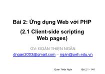 Phát triển ứng dụng mã nguồn mở - Bài 2: Ứng dụng Web với PHP (Client - Side scripting Web pages)