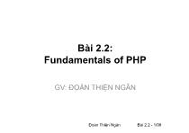 Phát triển ứng dụng mã nguồn mở - Bài 2.2: Fundamentals of PHP