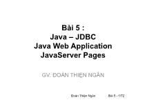 Phát triển ứng dụng mã nguồn mở - Bài 5: Java – jdbc java web application javaserver pages