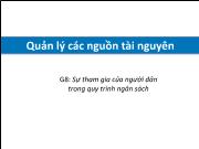 Quản lý các nguồn tài nguyên