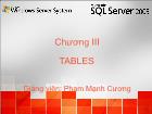 SQL server 2005 - Chương III: Tables