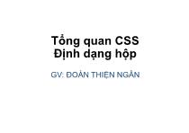 Tổng quan CSS - Định dạng hộp